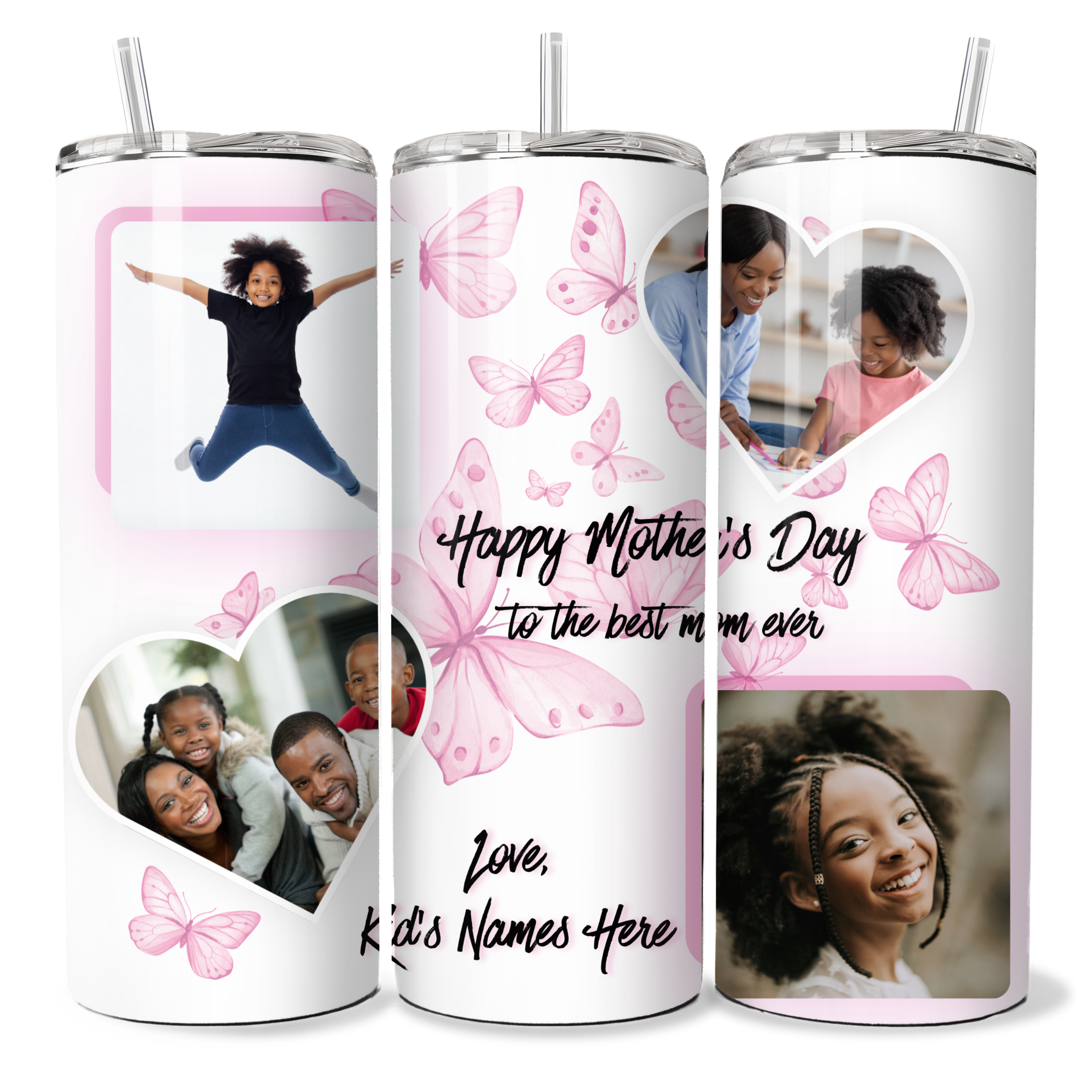 Mother's Day - Pink Butterflies - 20 oz Tumbler